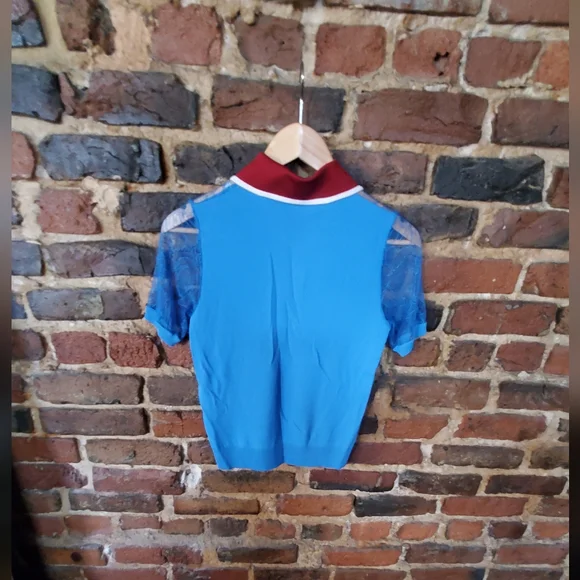 Nº21 Blue with red collar, Floral Lace, Polo XS - Picture 6 of 6